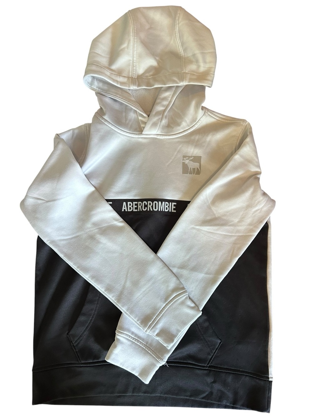 abercrombie kids White Hooded Sweatshirt with fleece Lining